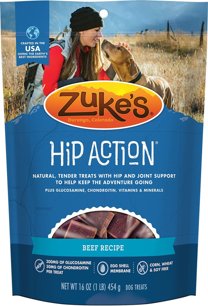Zuke s Hip Action Beef Recipe Dog Treats 1lb VIP Pets