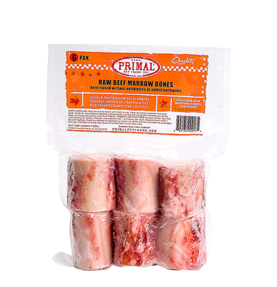 FROZEN RAW Primal Beef Marrow Bones - 6 PACK