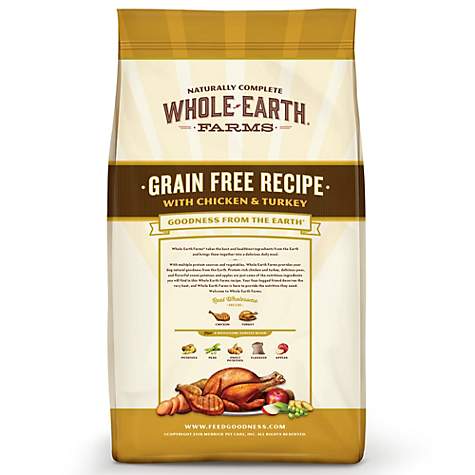 Whole earth farms chicken shop and turkey dog food