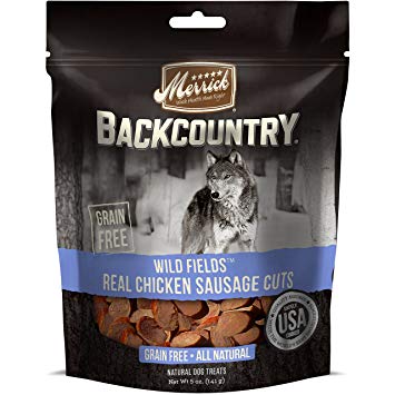 Merrick Backcountry Wild Prairie Real Chicken Sausage Cuts Dog Treats - 4oz Bag