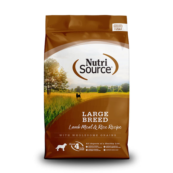 Nutrisource Large Breed Adult Lamb & Rice Dry Dog Food 26lb