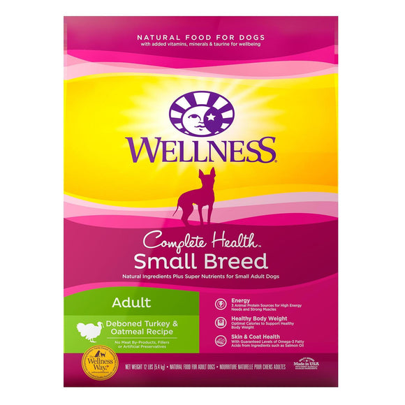 Wellness Small Breed Complete Health Adult Turkey & Oatmeal Recipe Dry Dog Food 12lb