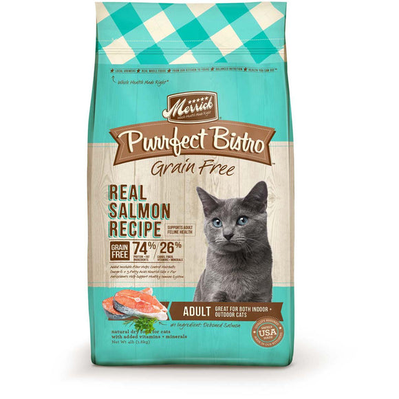 Merrick Purrfect Bistro Grain Free Real Salmon Adult Dry Cat Food (4lb)