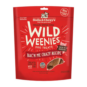 Stella & Chewy's Wild Weenies Bac'n Me Crazy Freeze-Dried Raw Dog Treats 3.25oz Bag