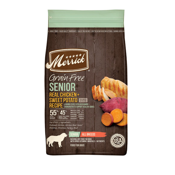 Merrick Grain-Free Senior Chicken + Sweet Potato Recipe Dry Dog Food 22lb