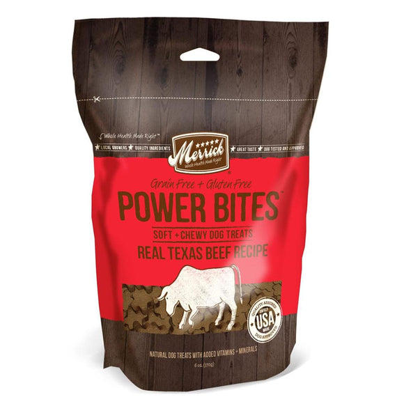 Merrick Power Bites Real Texas Beef Recipe Grain-Free Soft & Chewy Dog Treats