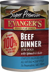 Evanger's Super Premium Beef Dinner Canned Dog Food 12.8oz