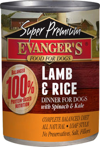 Evanger's Super Premium Lamb & Rice Dinner Canned Dog Food 12.8oz