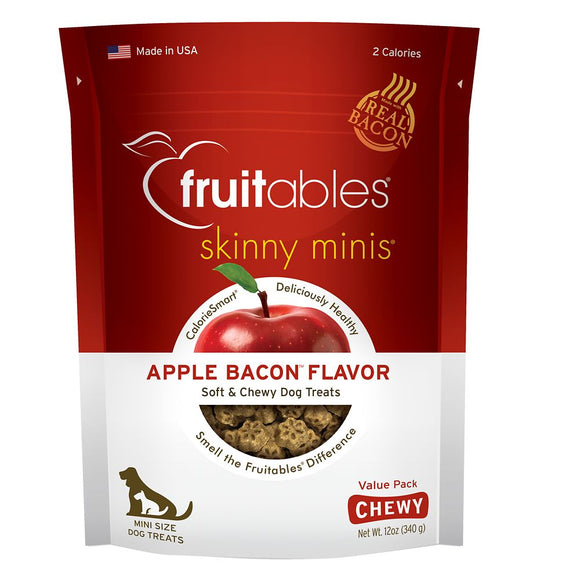 Fruitables Skinny Minis Dog Treats Apple Bacon 12 oz bag