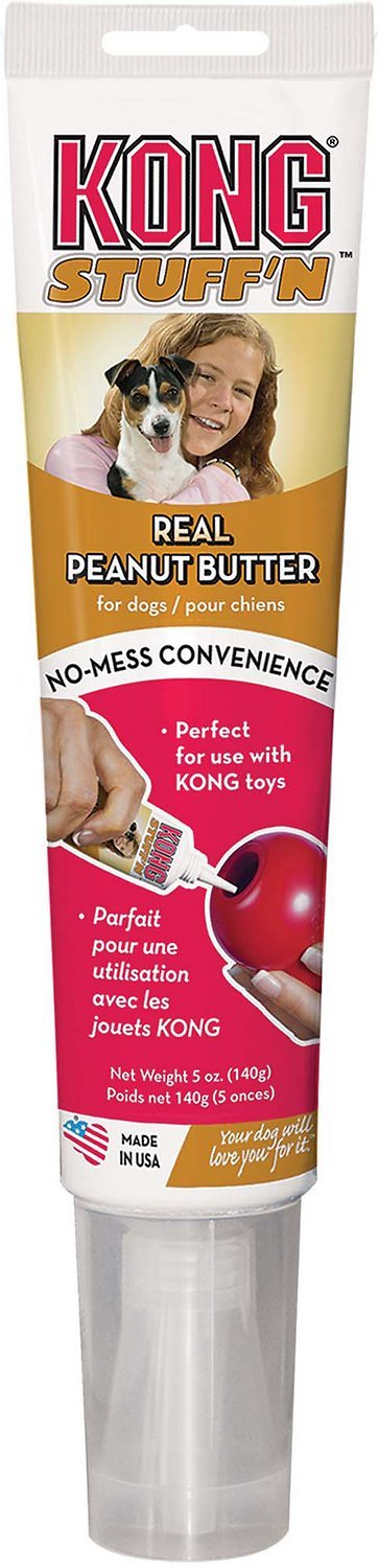 KONG kong - classic dog toys with easy treat peanut butter dog treats, 8  ounce - for x-large dogs