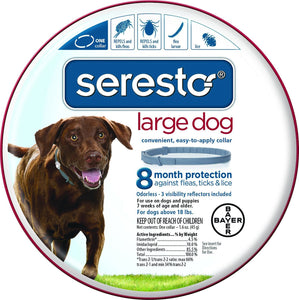 Seresto 8 Month Flea & Tick Collar for Large Dogs & Puppies (over 18 pounds)