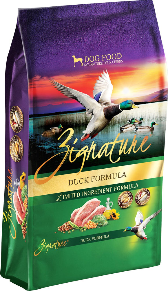 Zignature Duck Limited Ingredient Formula Grain Free Dry Dog Food (4lb, 12.5lb, 25lb)