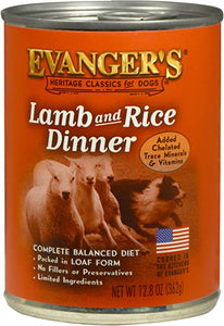 Evanger's Classic Lamb & Rice Dinner Canned Dog Food 12.8oz