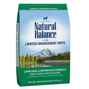 Natural Balance L.I.D. Limited Ingredient Diets Lamb Meal & Brown Rice Formula Dry Dog Food 26lb