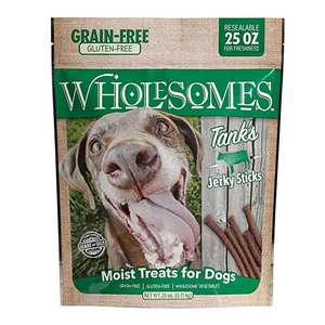 Wholesomes Dog Treats Tanks Beef Gluten Free Jerky Sticks 25oz Bag