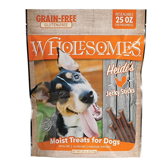 Wholesomes Dog Treats Heidi Chicken Gluten Free Jerky Sticks 25oz Bag