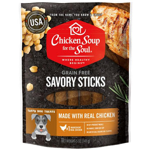 Chicken Soup for the Soul Grain Free Dog Treats Chicken Savory Sticks 5oz Bag