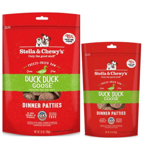 Stella & Chewy's Duck Duck Goose Freeze-Dried Dog Food For All Ages (14oz, 25oz)