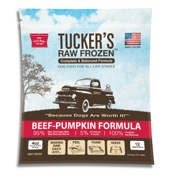 Tucker's Frozen Raw Dog Food: Beef-Pumpkin 3lb