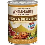 Whole Earth Farms Grain Free Chicken & Turkey Recipe Canned Dog Food, 12.7-oz