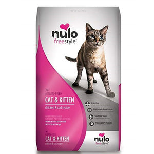 Nulo Freestyle Grain Free Cat & Kitten Chicken & Cod Recipe Dry Cat Food (5 - 12lb)